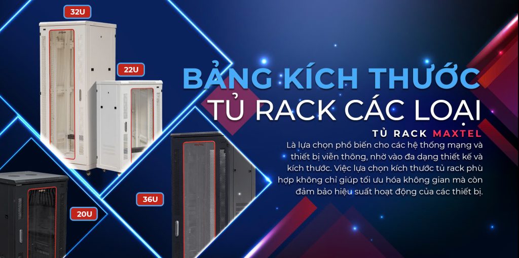 Bảng kích thước tủ rack các loại từ 6U đến 42U