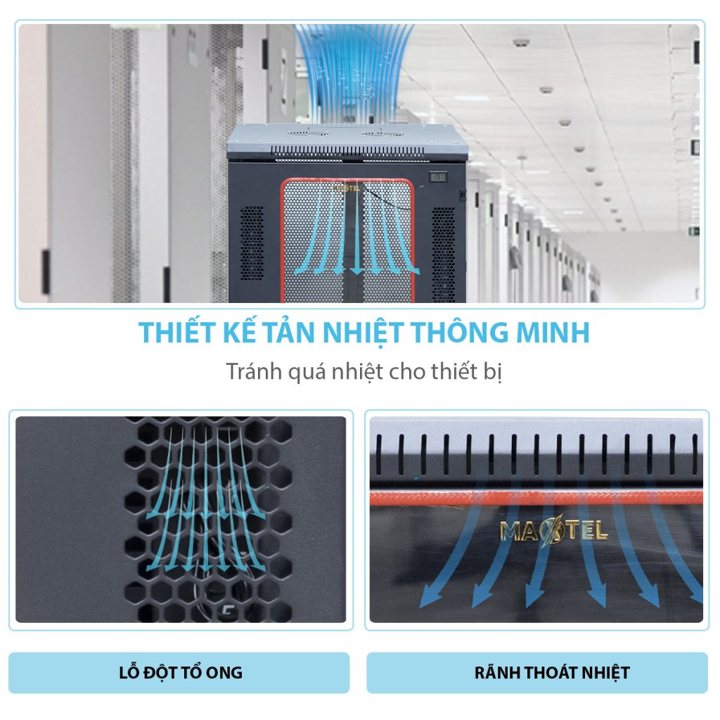Khả năng tản nhiệt tối ưu nhất của tủ rack 20U Maxtel