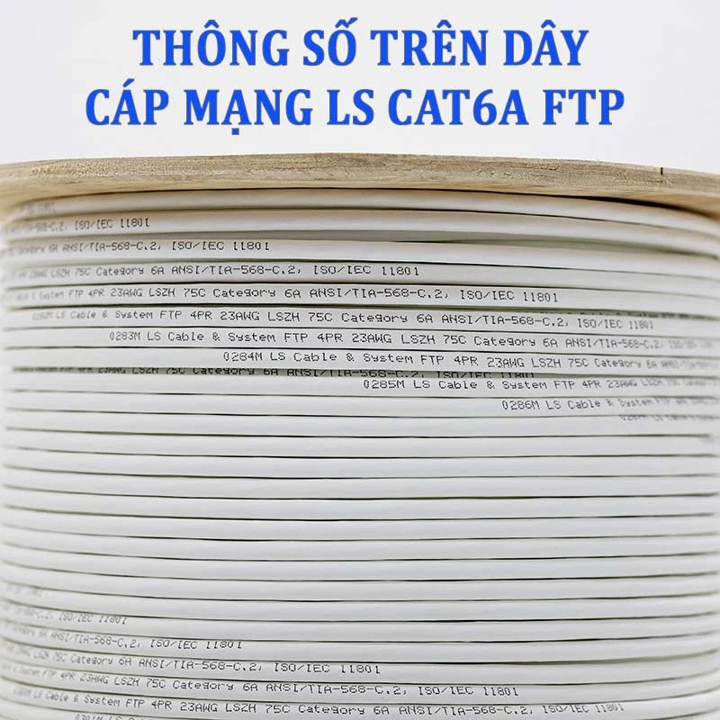 Cáp mạng LS CAT6A FTP 4 Pair FTP-A-C6G-E1VN-M 0.5X004P/WH