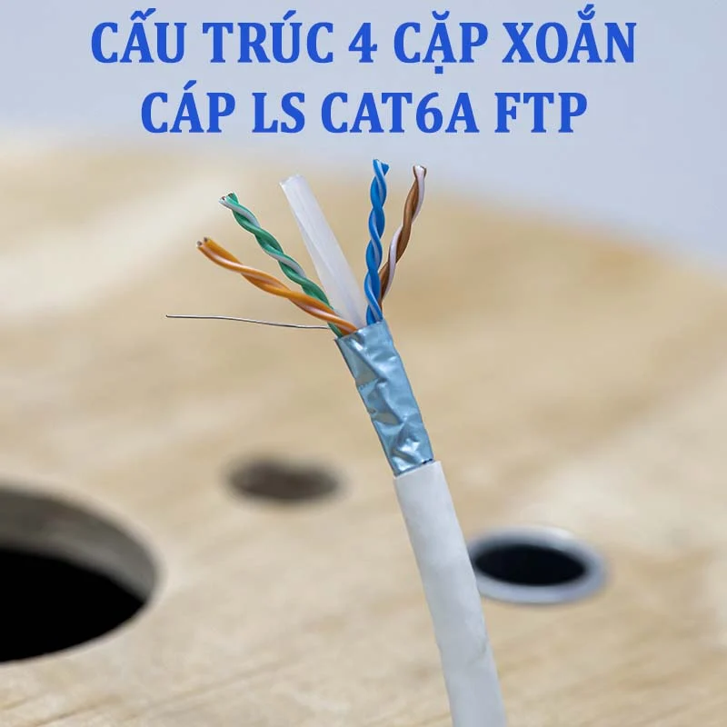 Cáp mạng LS CAT6A FTP 4 Pair FTP-A-C6G-E1VN-M 0.5X004P/WH