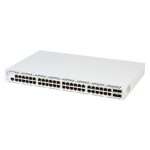 Góc nghiêng trái mặt trước switch chia mạng Eltex MES2448