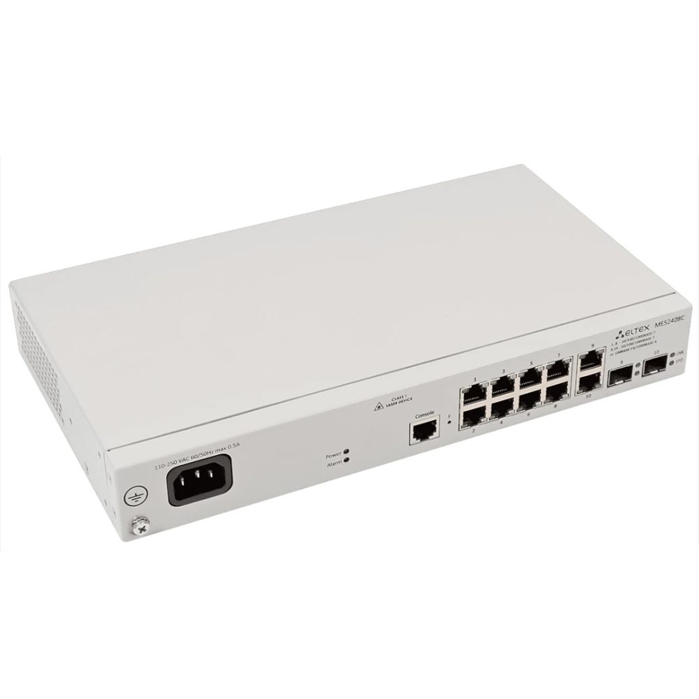 góc nghiêng phải mặt trước switch chia mạng Eltex MES2408C