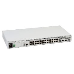 mặt trước góc nghiêng phải switch chia mạng Eltex MES2424B