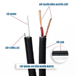 Cấu tạo chi tiết cáp quang 4fo kèm nguồn maxtel