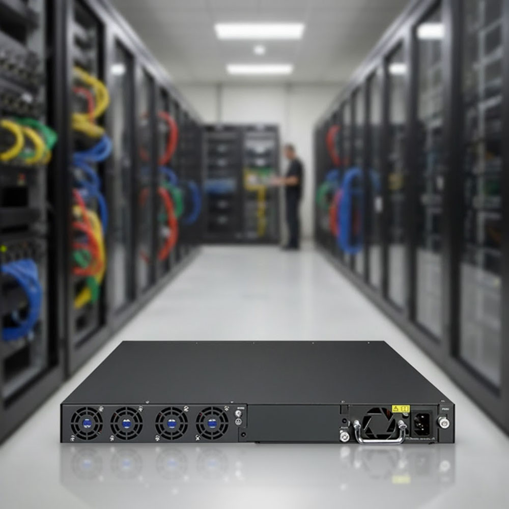 mặt sau Switch Planet XGS-6350-24X2C Layer 3 24x10G SFP+ + 2x100G QSFP28