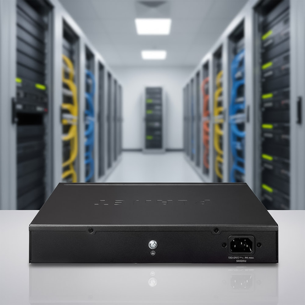 Ảnh chụp chi tiết mặt sau Switch Planet AVS-4210-8HP2X
