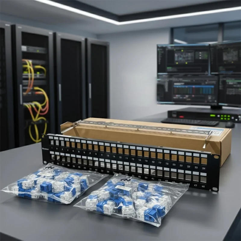 Ảnh chụp thực tế Patch panel Cat6 UTP ANCOMTECK 48 cổng ACT-48S2U...