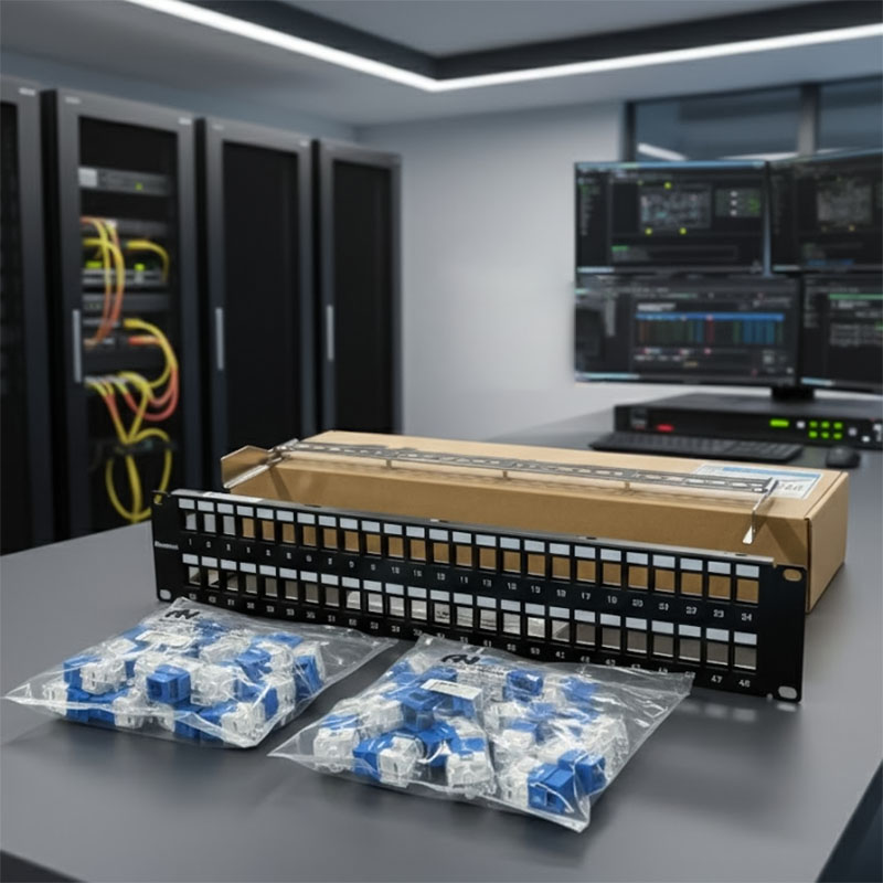 Ảnh chụp thực tế Patch panel Cat6 UTP ANCOMTECK 48 cổng ACT-48S2U...