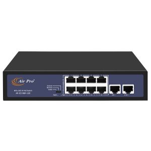 Switch PoE AP-ES108P-2GE AirPro 8 cổng PoE 100Mbps + 2 cổng Uplink 1000Mbps
