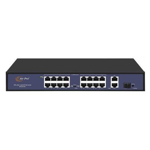 Switch PoE AP-ES1216 AirPro 16 cổng PoE 100Mbps + 2 cổng Uplink GE+1SFP