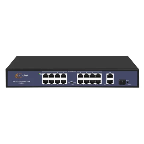 Switch PoE AP-ES1216 AirPro 16 cổng PoE 100Mbps + 2 cổng Uplink GE+1SFP