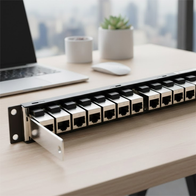 Patch panel Cat6A UTP ANCOMTECK 16 cổng ACT-16S1U