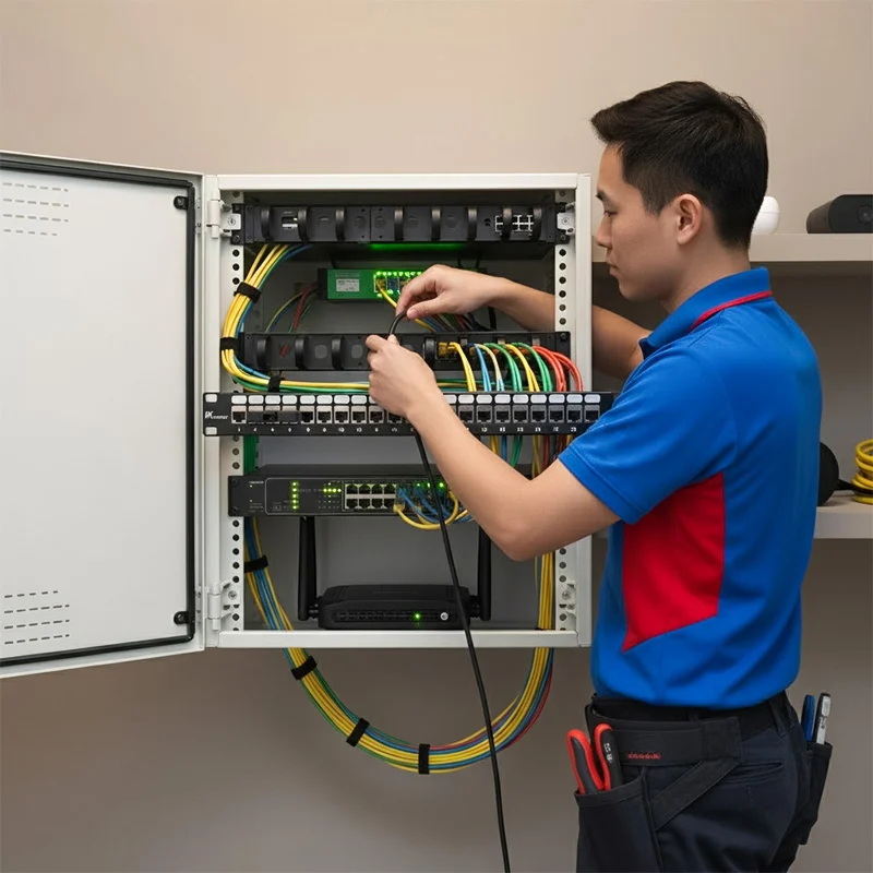 Patch panel Cat5E UTP ANCOMTECK 24 cổng ACT-24S1U