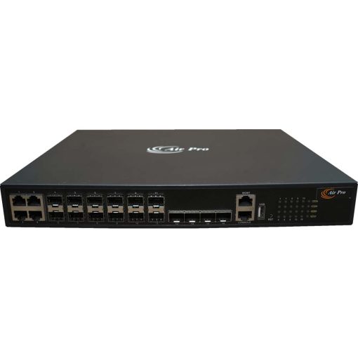 Switch AirPro AP6500E-16X-4XG-R 12 x1G SFP (Kết hợp 4 cổng) với 4 cổng Uplink 10G SFP + 1 cổng Console