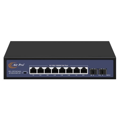 Switch PoE AP-ESG1910P-2SF AirPro 8 cổng PoE 10/100/1000M + 2 cổng SFP 1000M