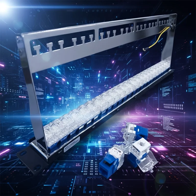 ảnh thực tế của Patch panel Cat6 STP ANCOMTECK 24 cổng ACT-24S1U...