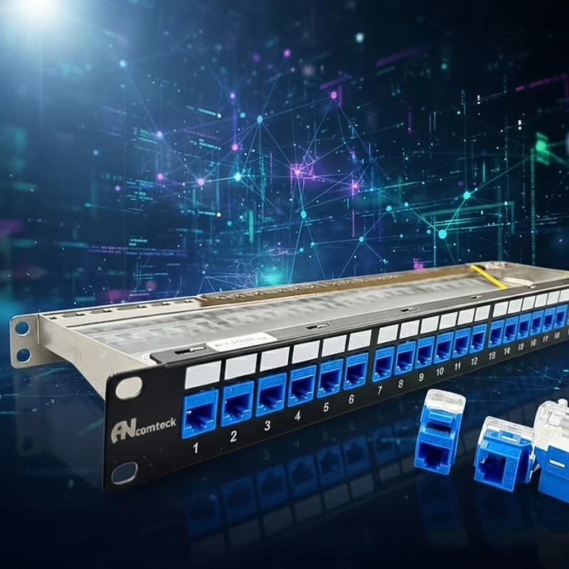 ảnh thực tế của Patch panel Cat6 STP ANCOMTECK 24 cổng ACT-24S1U