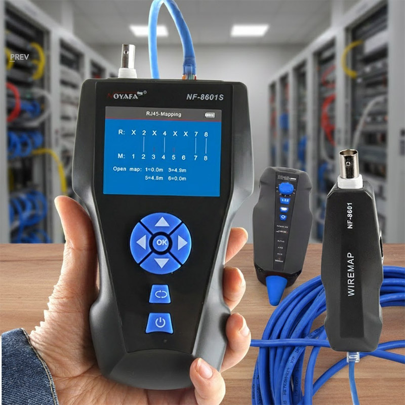 Ảnh thực tế Bộ test dây, đo chiều dài, dò dây NOYAFA NF-8601S có màn hình LCD.........
