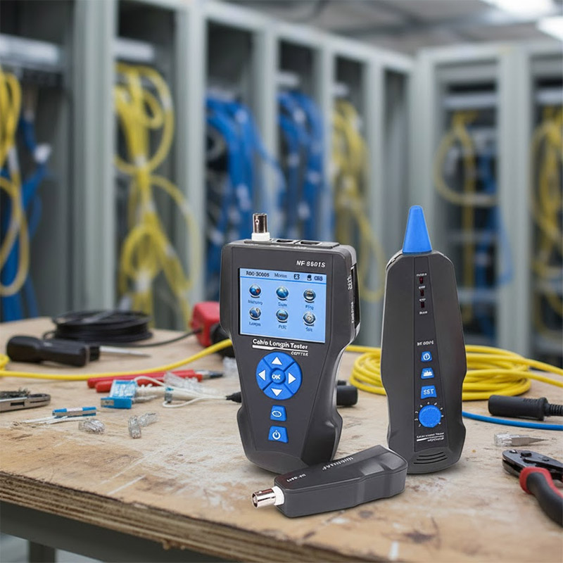 Ảnh thực tế Bộ test dây, đo chiều dài, dò dây NOYAFA NF-8601S có màn hình LCD
