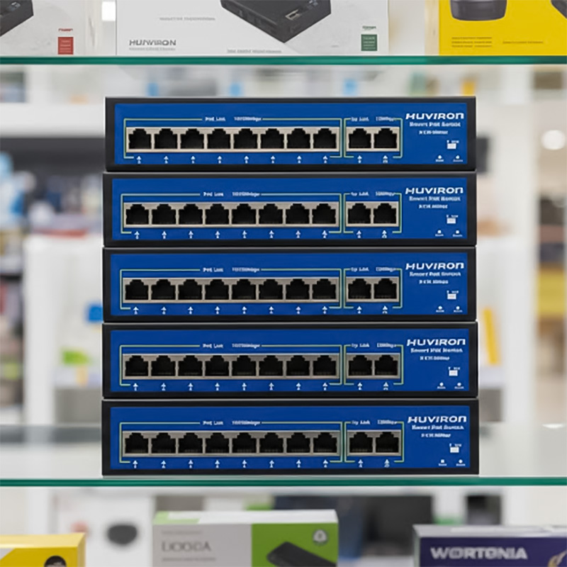 Ảnh thực tế Switch POE HUVIRON F-SP3-8F2F-BL