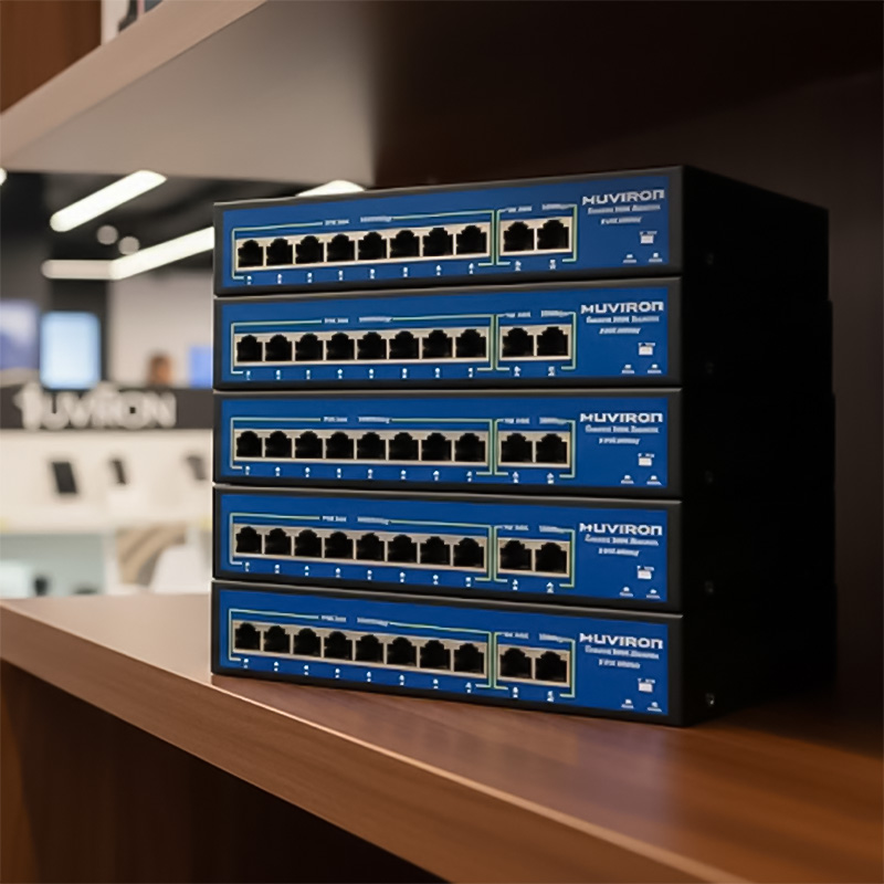 Ảnh thực tế Switch POE HUVIRON F-SP3-8F2F-BL
