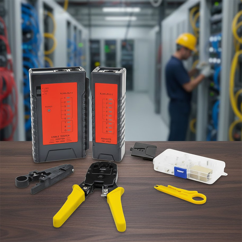 Các dụng cụ trong Bộ dụng cụ thi công mạng NOYAFA NF-1206....