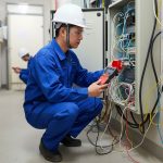Kỹ thuật viên đang sử dụng Máy đo công suất quang và soi lỗi sợi quang NOYAFA NF-907C...