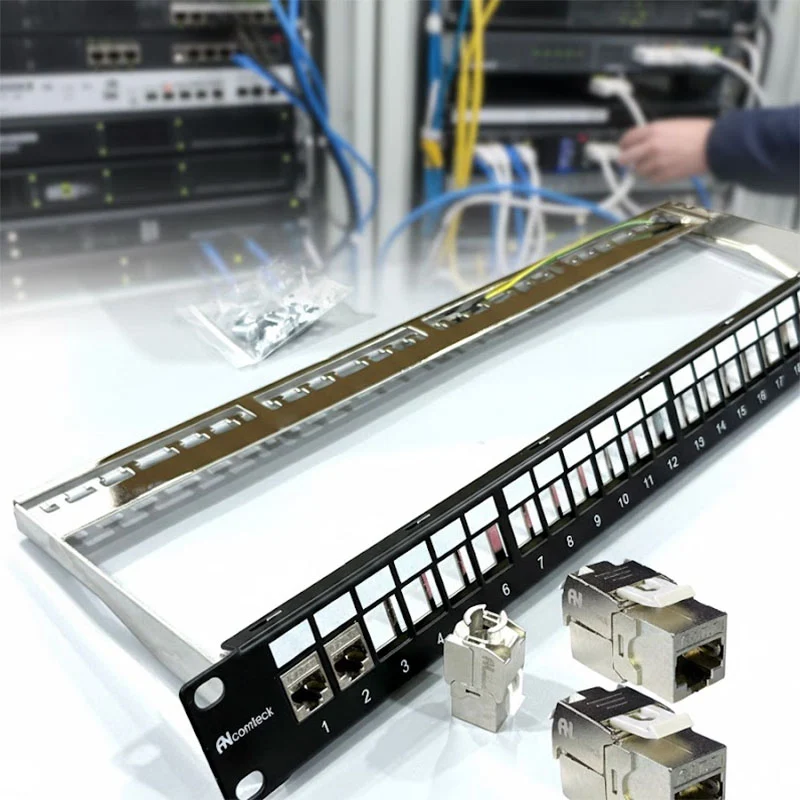 Patch panel Cat7 FTP ANCOMTECK 24 cổng ACT-24S1U