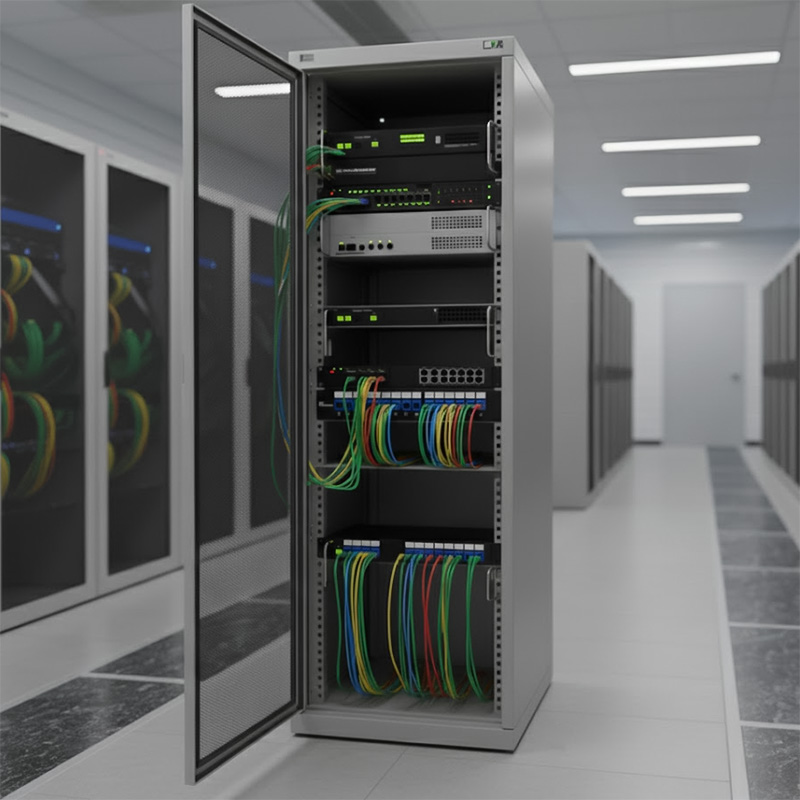 Ứng dụng thực tế của Patch panel Cat6A UTP ANCOMTECK 24 cổng ACT-24S1U