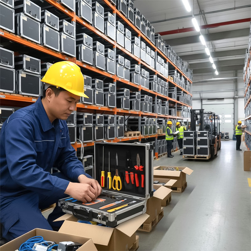 cận cảnh các thiết bị bên trong Bộ dụng cụ thi công cáp mạng ANCOMTECK ACT-K507