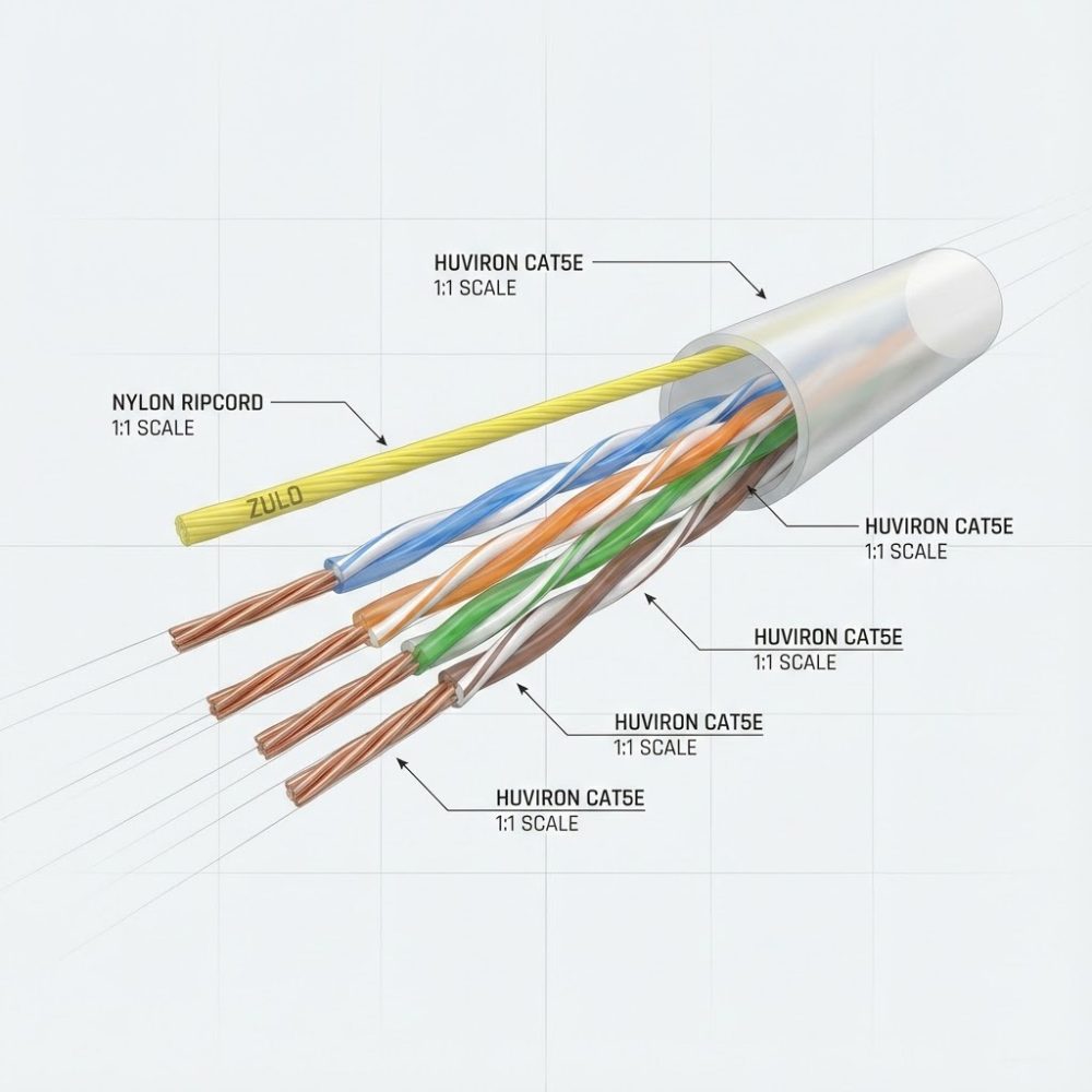 Cáp Mạng HUVIRON CAT5E UTP – F-UTP/CAT5E