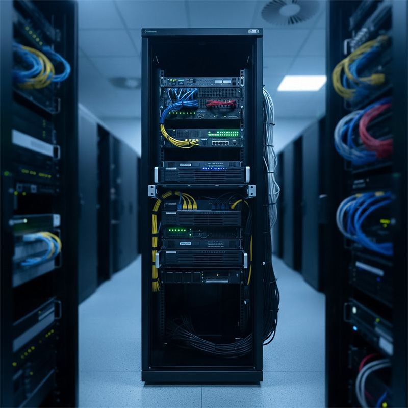 Đầu ghi hình Huviron HU-RNR16264M được lắp đặt trong tủ rack