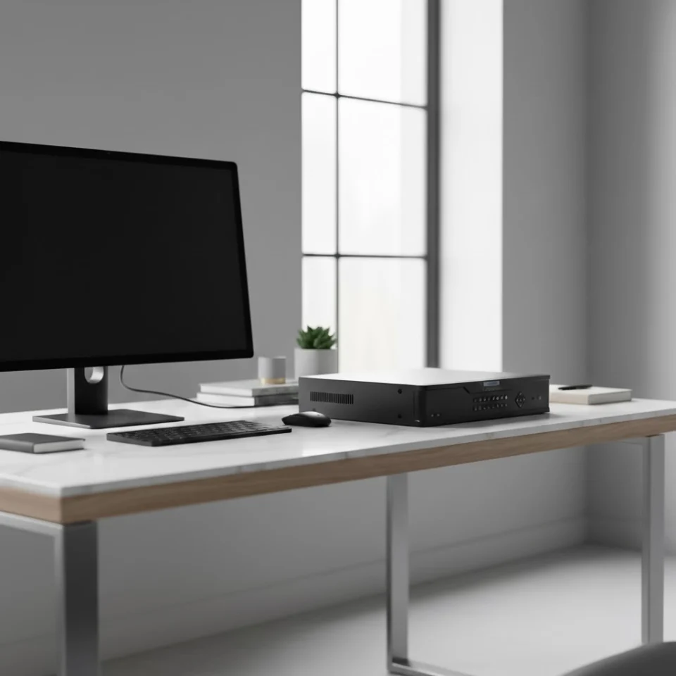 ảnh thực tế Đầu ghi hình Huviron HU-RNR8264M 64 kênh được lắp đặt trong tủ rack