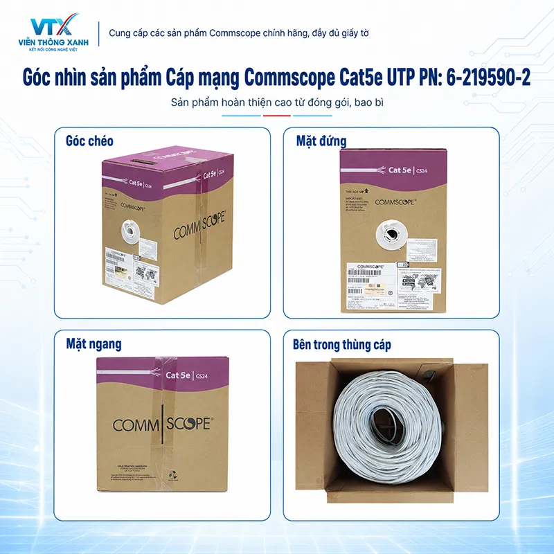 ảnh các mặt cáp mạng cat5e utp commscope
