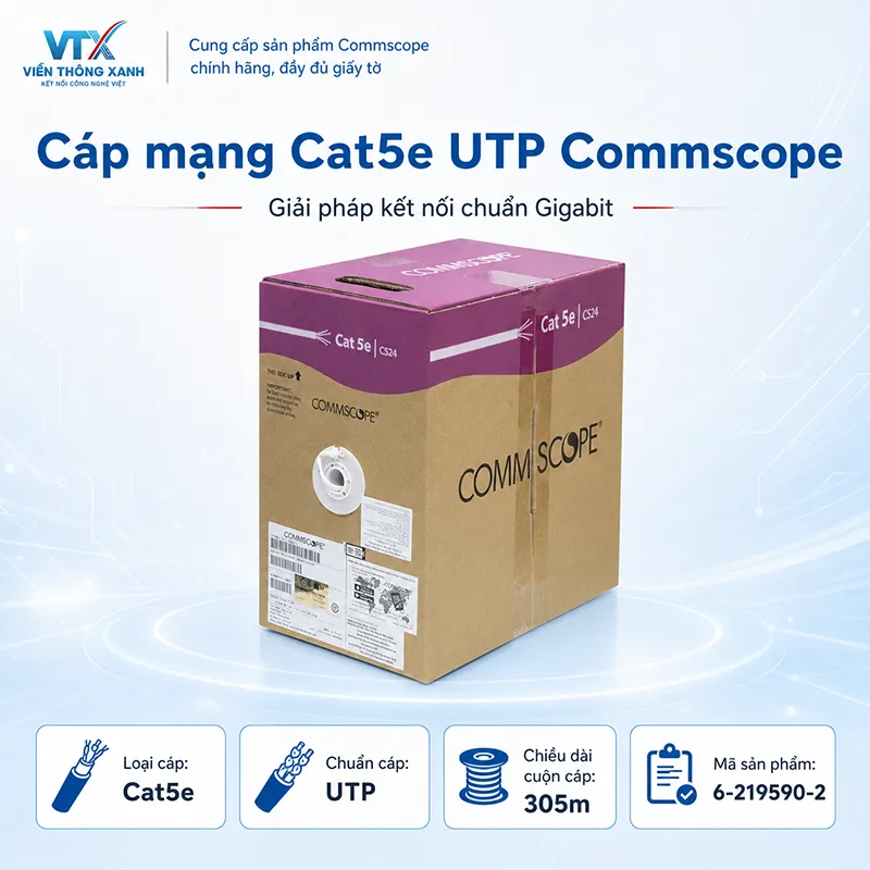 đặc điểm cáp mạng cat5e utp commscope