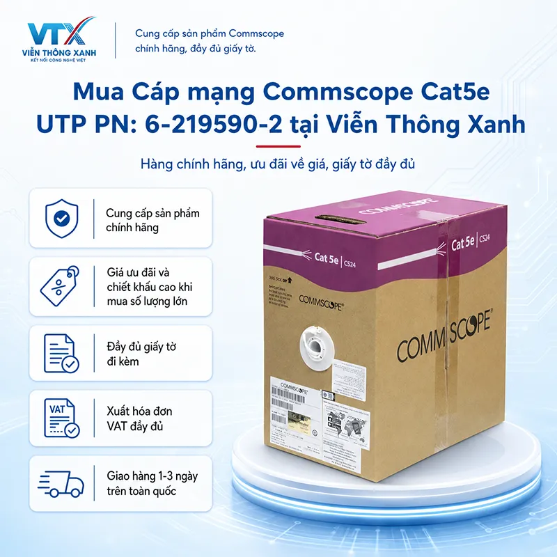ưu đãi khi mua cáp mạng cat5e utp commscope