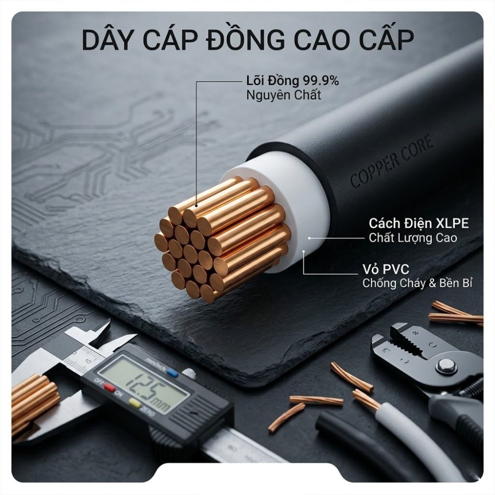Cáp Điện 1 Lõi Hạ Thế CVV (Cu/PVC/PVC) – (2.5mm2 – 400mm2)