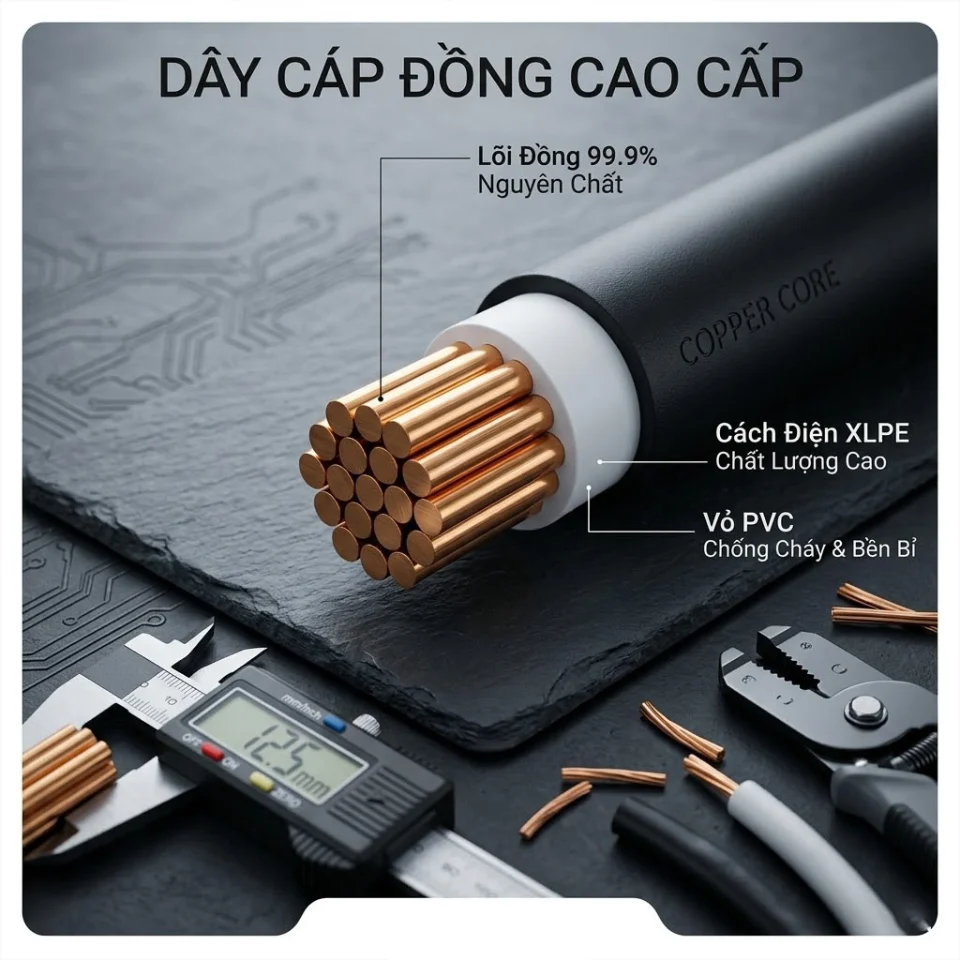 Cáp Điện 1 Lõi Hạ Thế CVV (Cu/PVC/PVC) – (2.5mm2 – 400mm2)