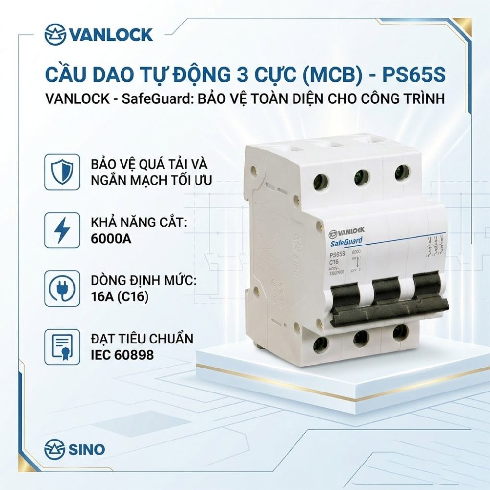 Aptomat MCB 3 Cực PS65S (6A-63A)