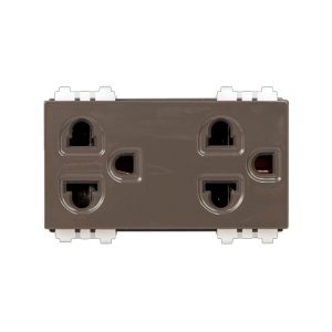 Mặt 2 Ổ Cắm 3 Chấu Có Màn Che DKCC/UE2 (220V-240V)