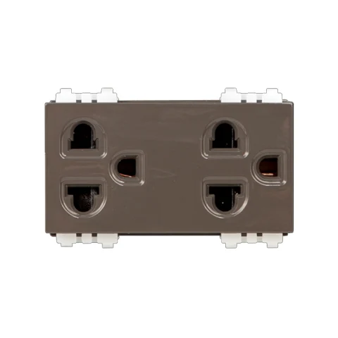Mặt 2 Ổ Cắm 3 Chấu Có Màn Che DKCC/UE2 (220V-240V)