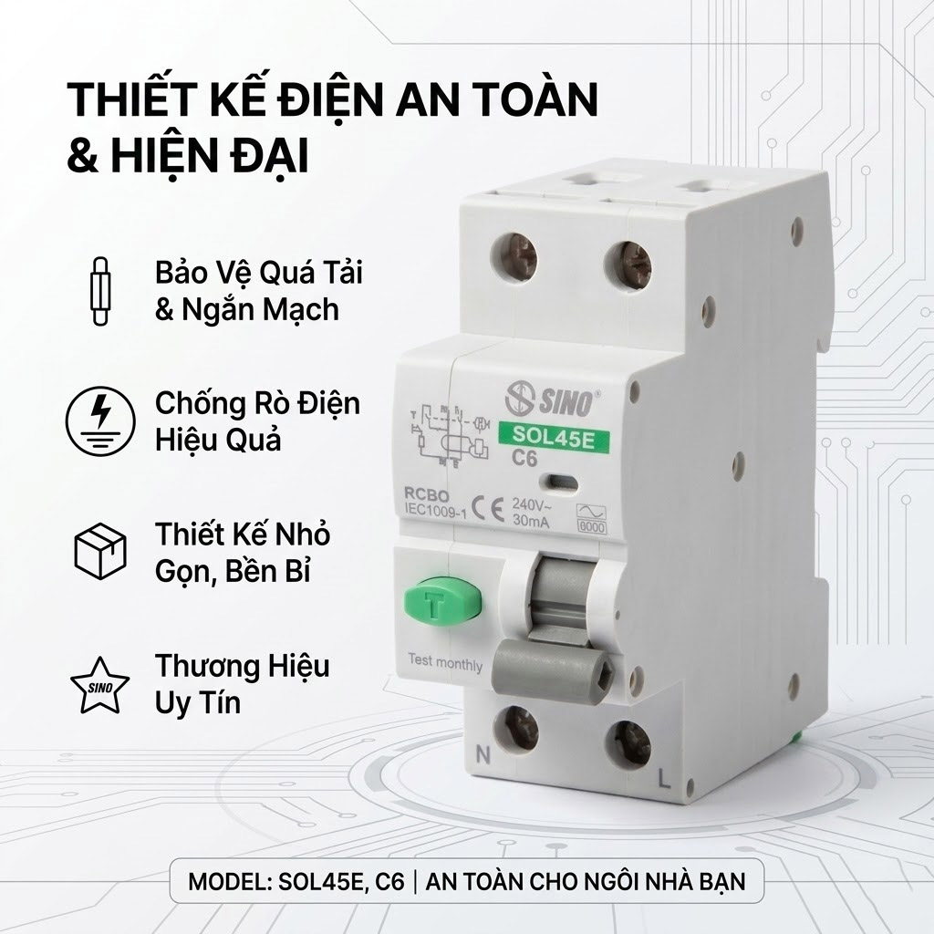 aptomat chống dòng dò SOL45E