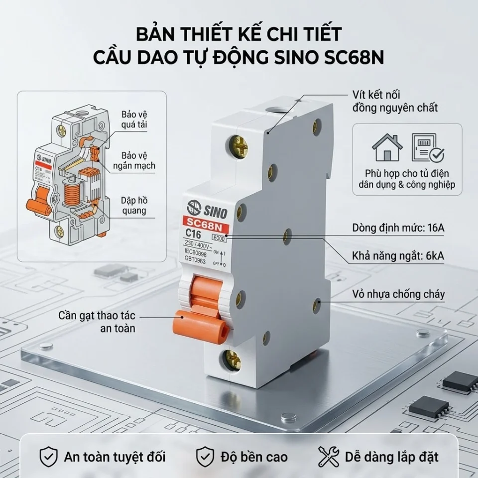 Aptomat SC68N – 1 Cực (6A – 63A)