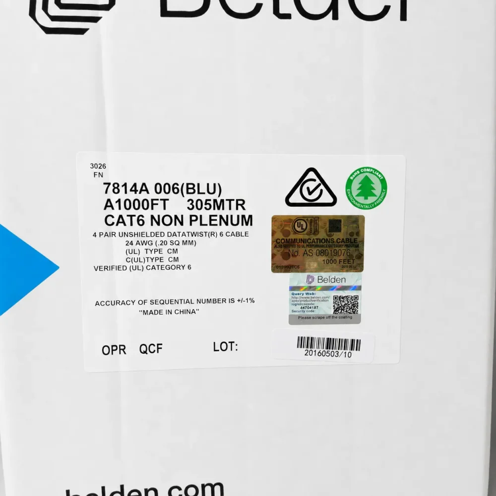 Cáp mạng Belden Cat6 UTP 7814A