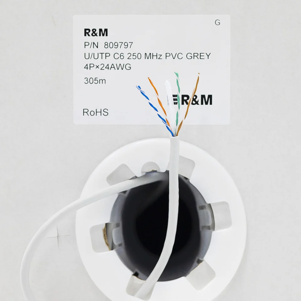 cấu tạo lõi dây cáp mạng Cat6 UTP R&M 809797
