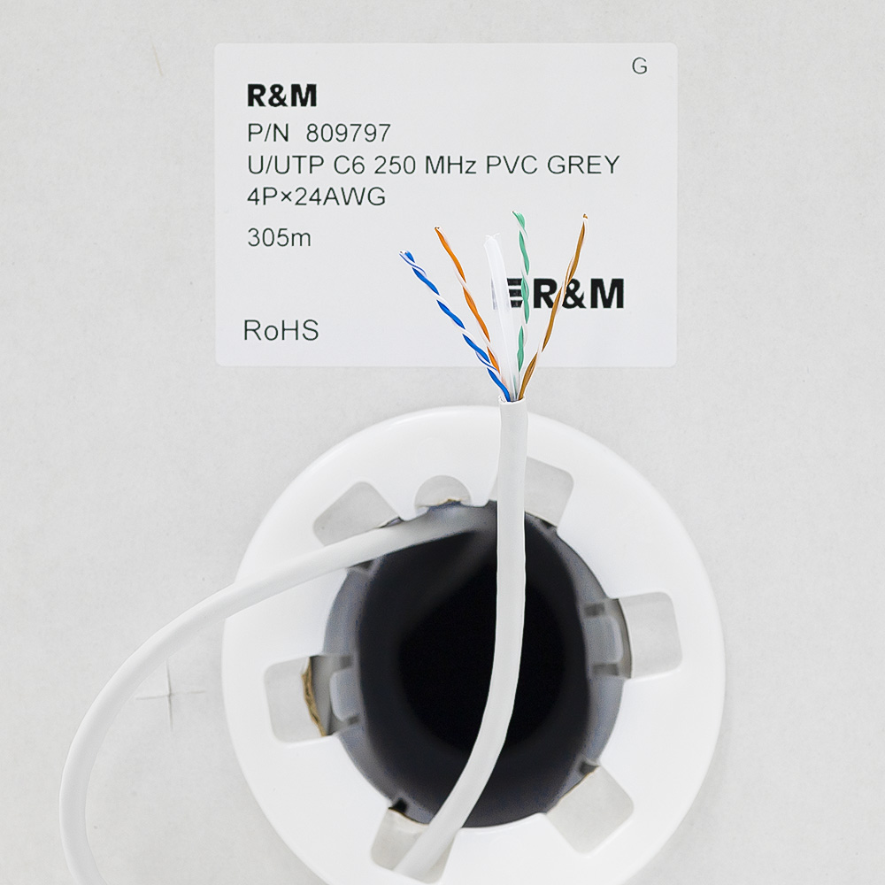 cấu tạo lõi dây cáp mạng Cat6 UTP R&M 809797