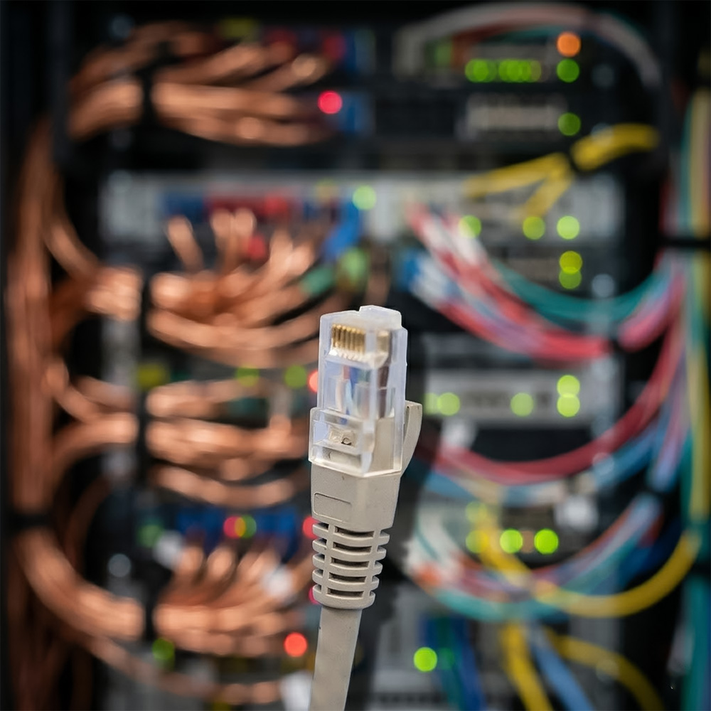 đầu kết nối của dây nhảy mạng Cat5e UTP Hosiwell 30001-CC 24 AWG......