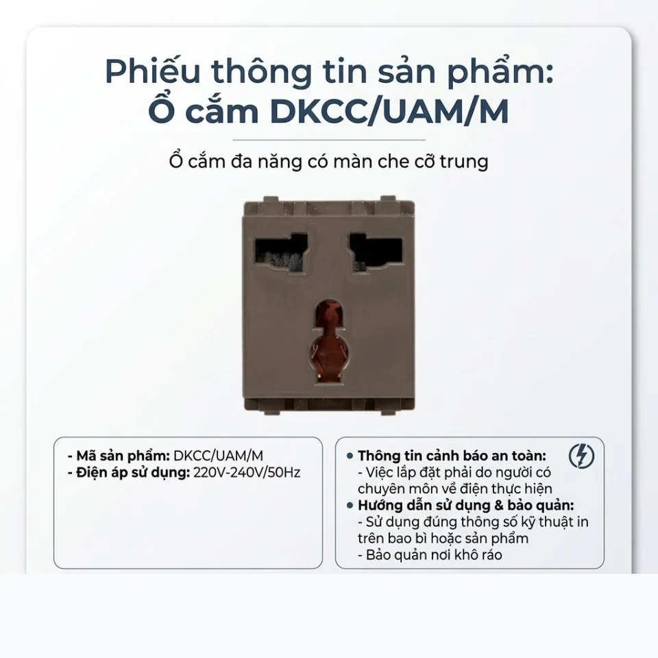 ổ cắm đa năng có màn che dkcc uam m