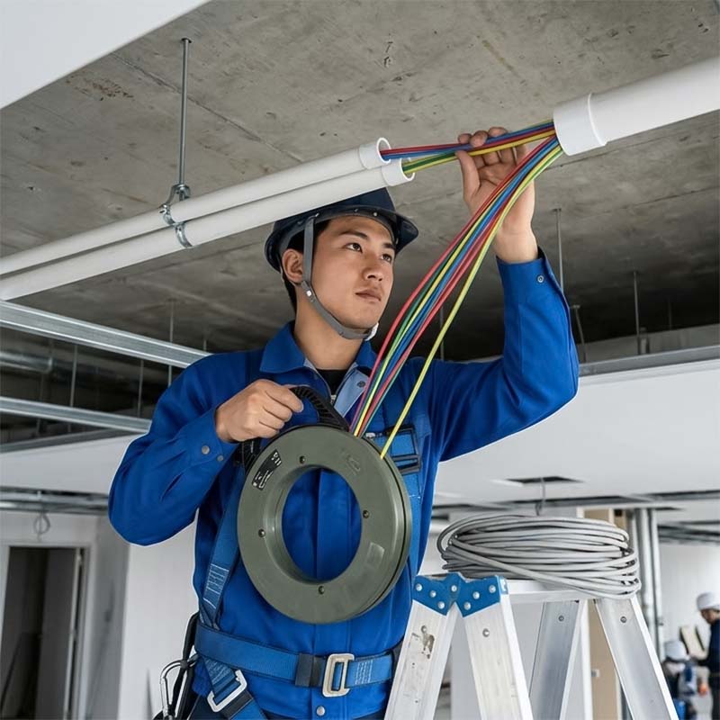 ứng dụng thực tế của Ống nhựa cứng luồn dây điện Sino SP9032LS 320N đi trên trần nhà