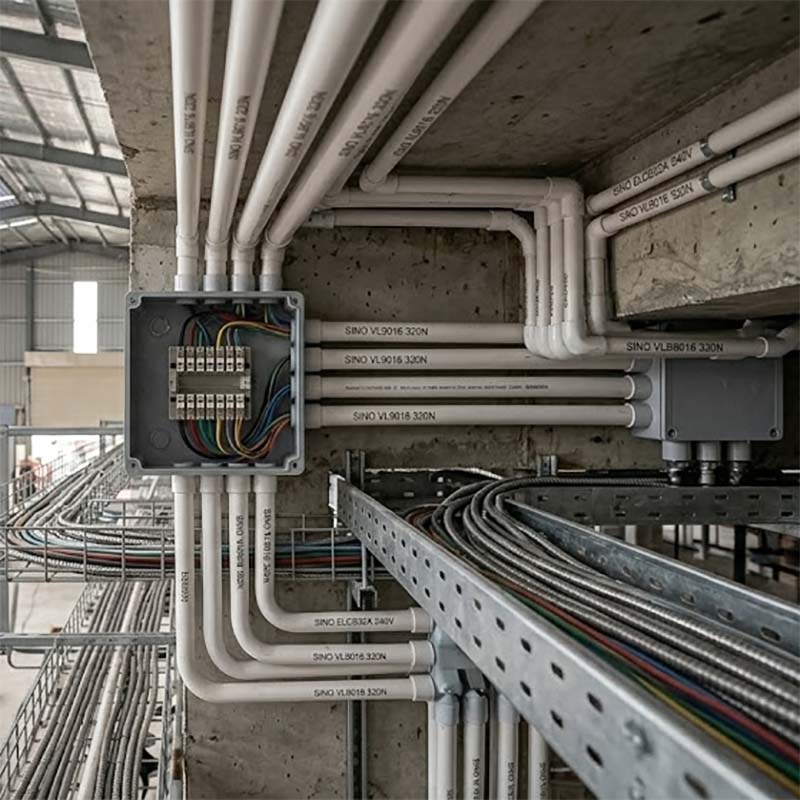 ứng dụng thực tế của Ống nhựa cứng luồn dây điện Sino VL9020 320N....